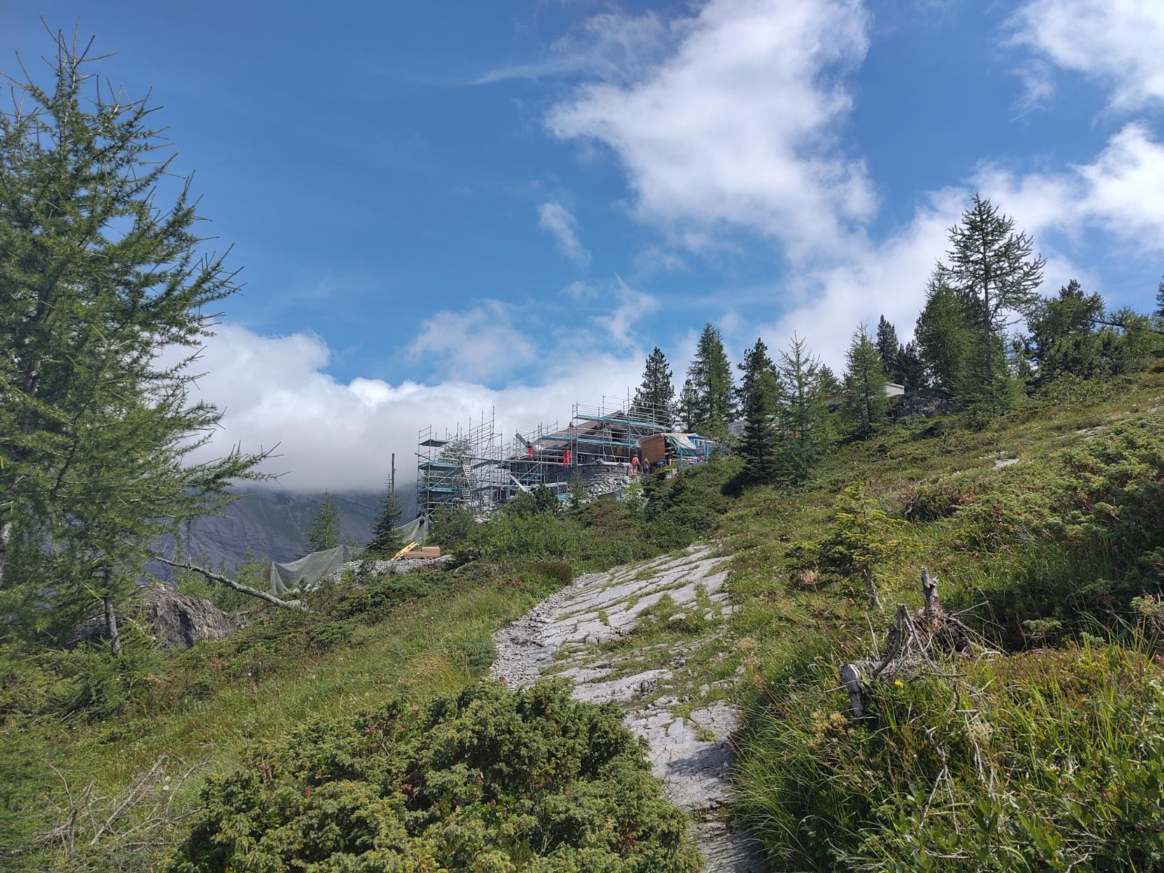 Doldenhornhütte in Gerüstbau
