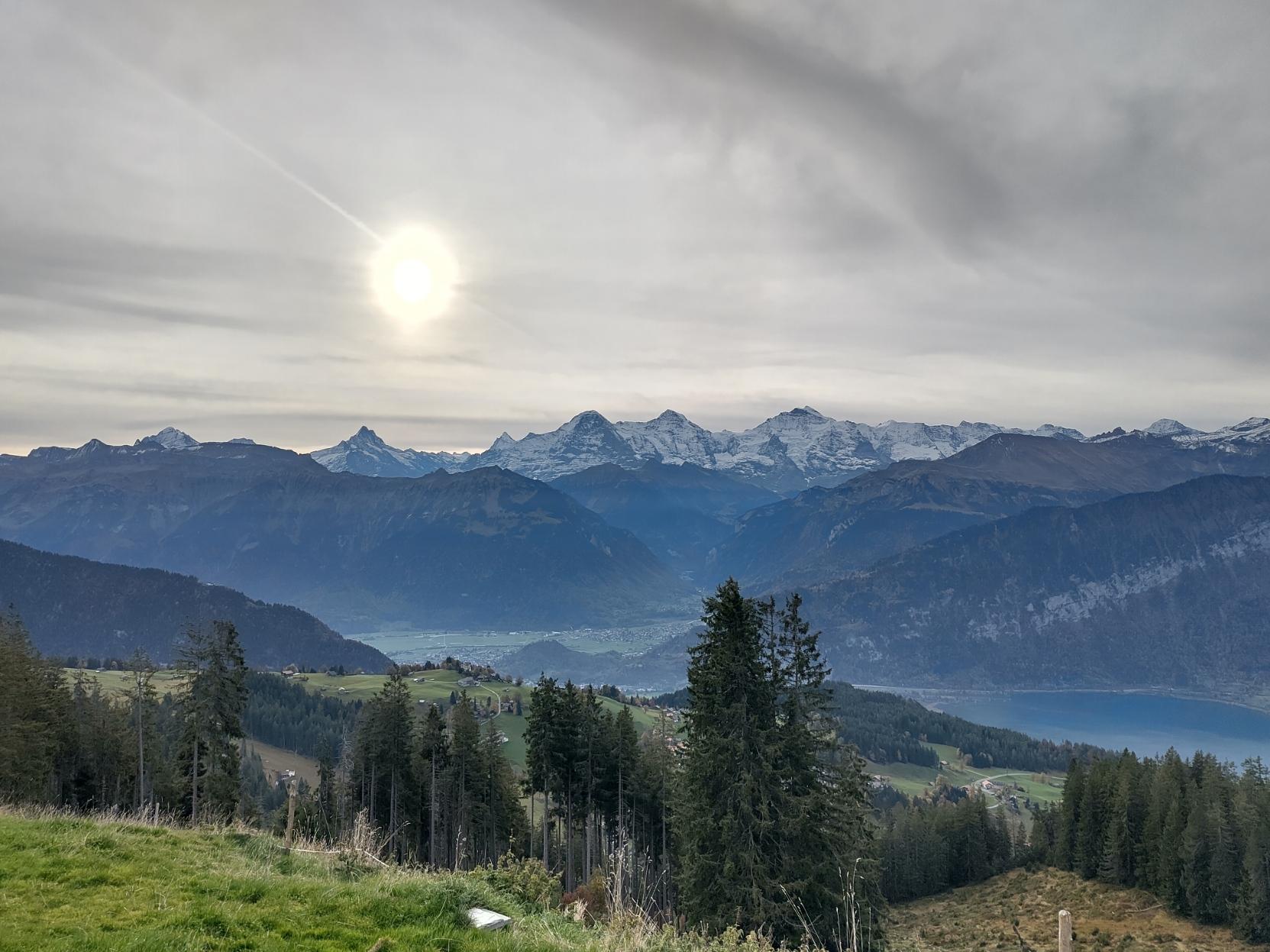 Classic view towards Eiger, Mönch and Jungfrau