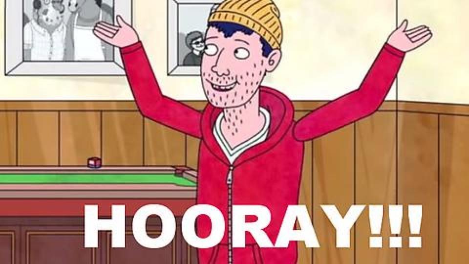 Todd Chavez of Bojack Horseman yelling hooray
